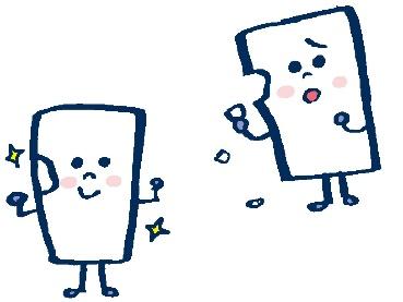 削った歯と詰め物をした歯