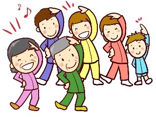 適度に運動をする家族