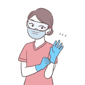 感染対策をする歯科衛生士
